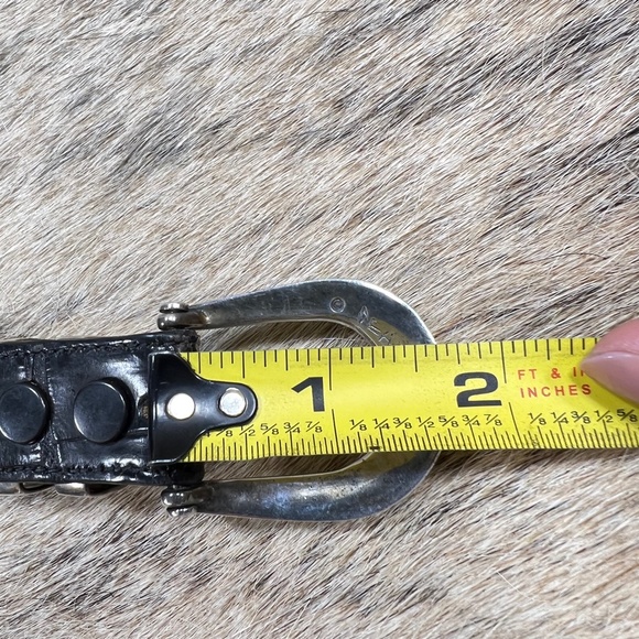 David Dear Turquoise Sterling Buckle on Crocodile Belt - Picture 8 of 8